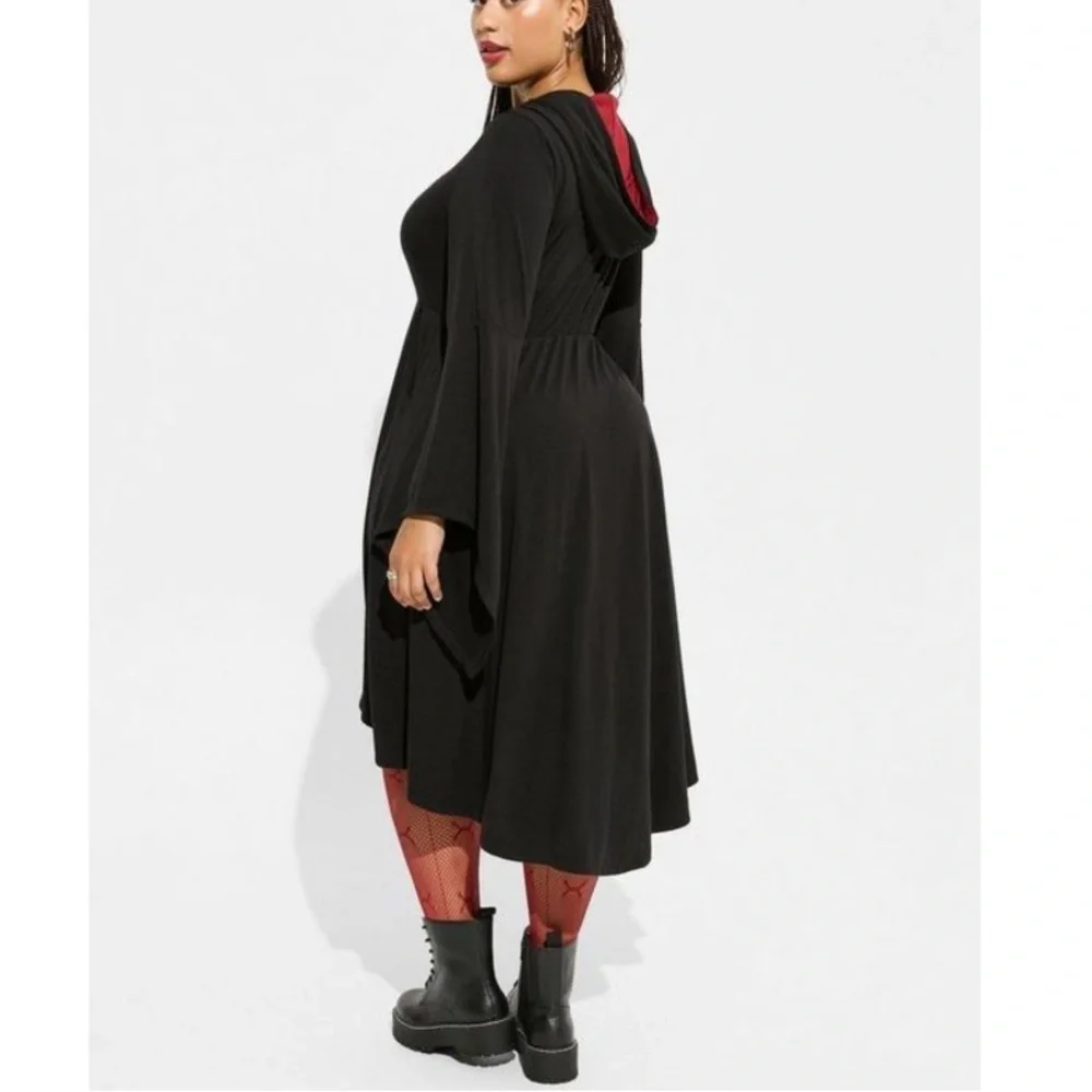 TORRID NWT Warner Bros Happy Potter Gryffindor Hi-Low Hooded Dress - Halloween - Picture 2 of 7